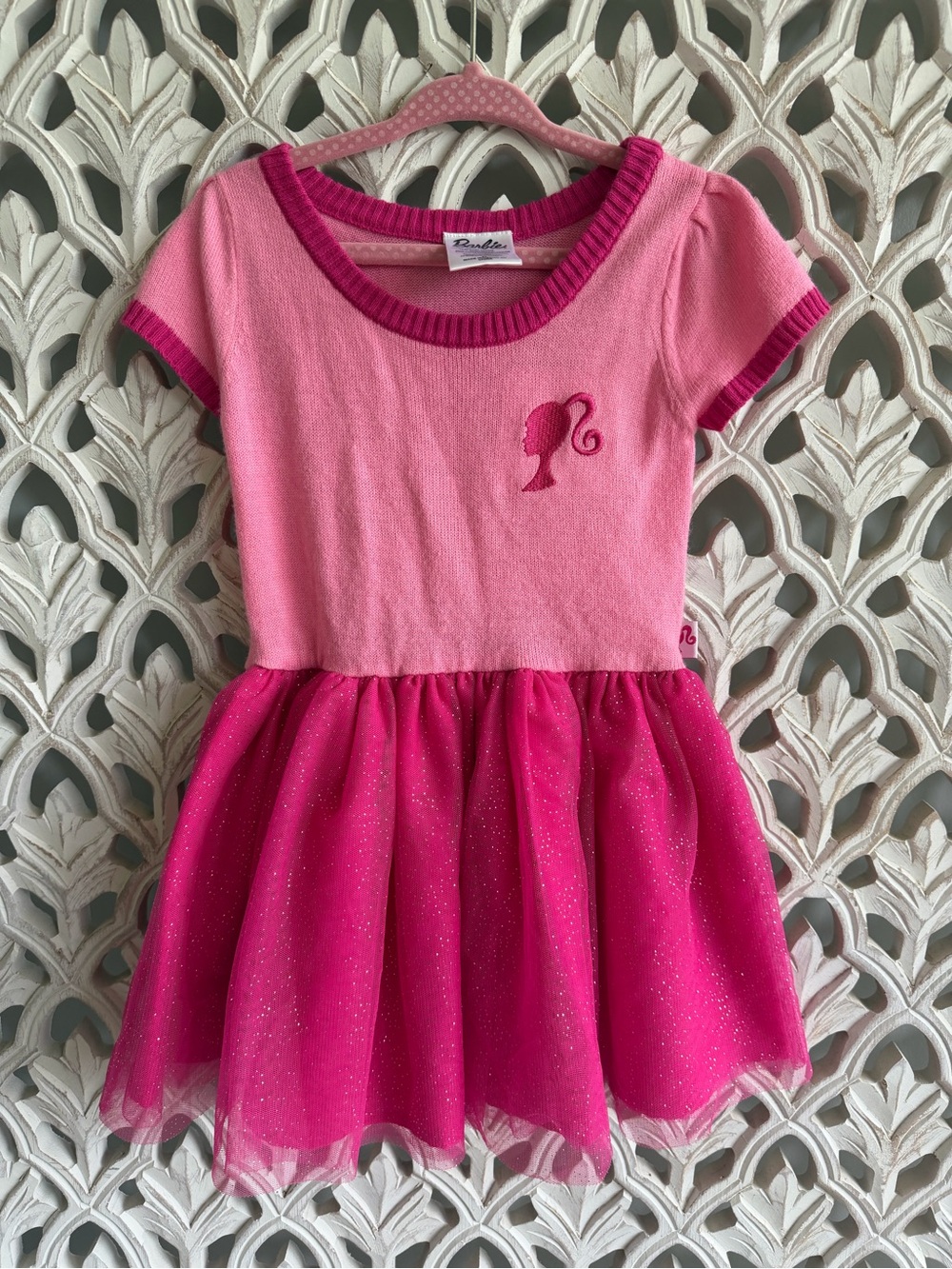 Barbie Girls 3T Pink Sparkle Tulle Tutu Dress